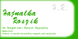 hajnalka roszik business card